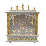White with Gold - Home Temple made with Hard wood | Ships in Canada / US
