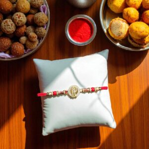Designer AD stone rakhi - Send Rakhi to USA