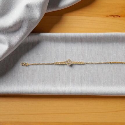Stylish AD stone slim bracelet - Gold finish | Gift for her