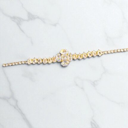 Stylish AD stone slim bracelet - Gold finish | Gift for her