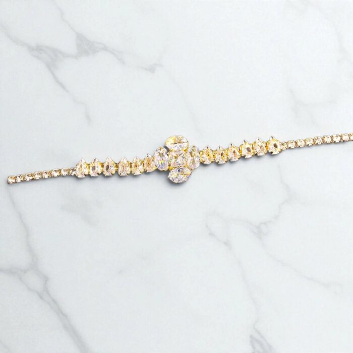 Stylish AD stone slim bracelet - Gold finish | Gift for her Stylish AD stone slim bracelet - Gold finish | Gift for her