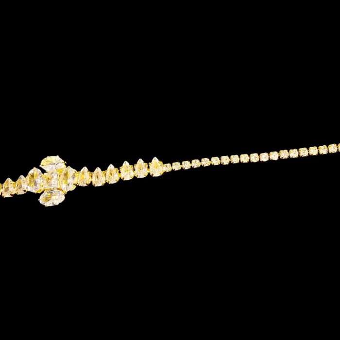 Stylish AD stone slim bracelet - Gold finish | Gift for her Close up of Stylish AD stone slim bracelet - Gold finish | Gift for her