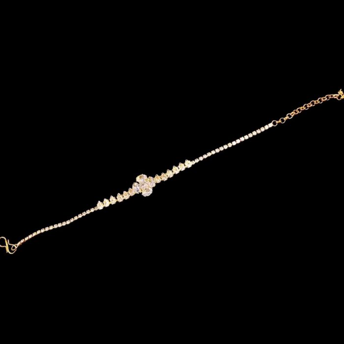 Stylish AD stone slim bracelet - Gold finish | Gift for her Stylish AD stone slim bracelet - Gold finish | Gift for her