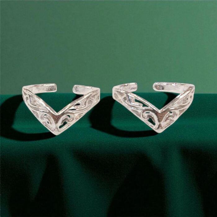 Pair of Pure Silver Toe Rings | Adjustable Toe rings