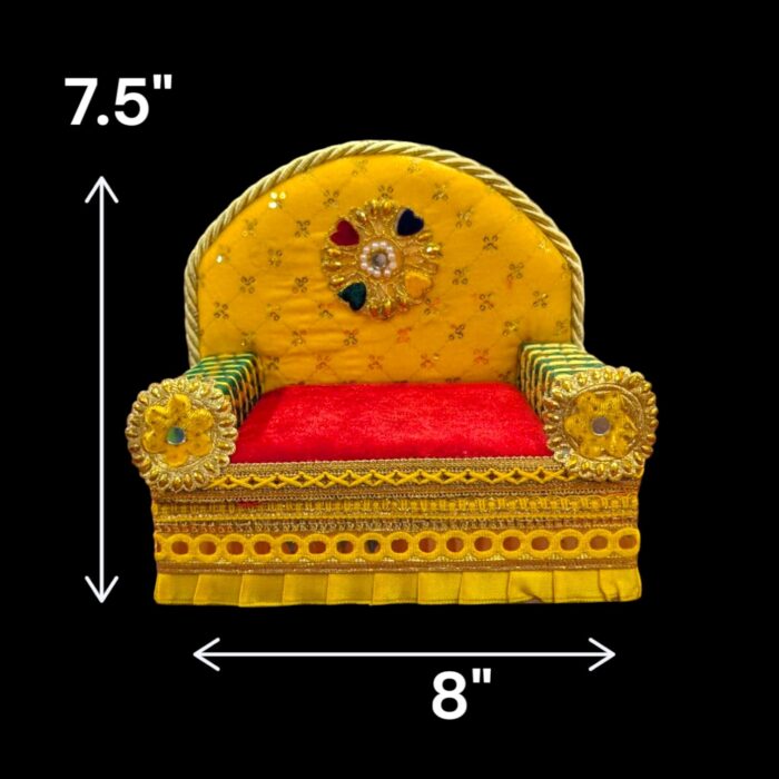 Sofa Singhasan - Yellow - Large with Box | Laddu Gopal Singhasan - Image 6