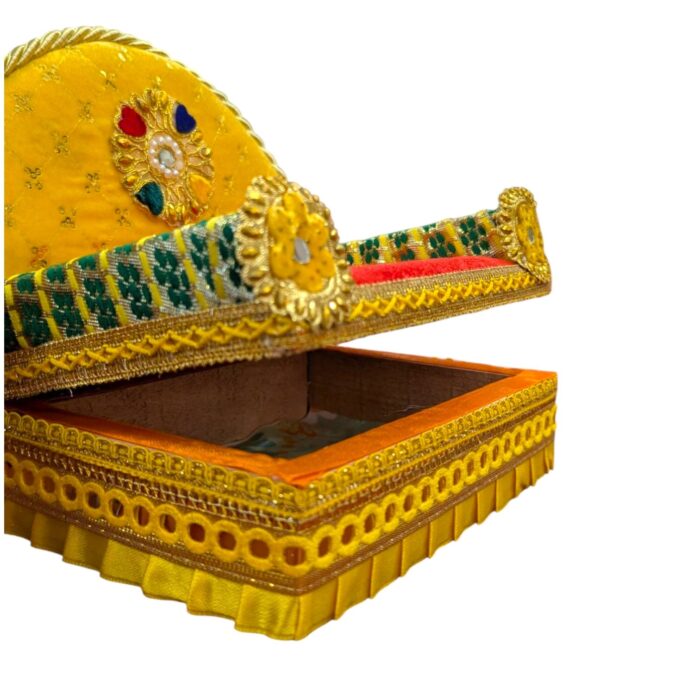 Sofa Singhasan - Yellow - Large with Box | Laddu Gopal Singhasan - Image 2