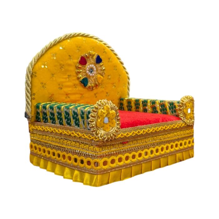 Sofa Singhasan - Yellow - Large with Box | Laddu Gopal Singhasan - Image 5