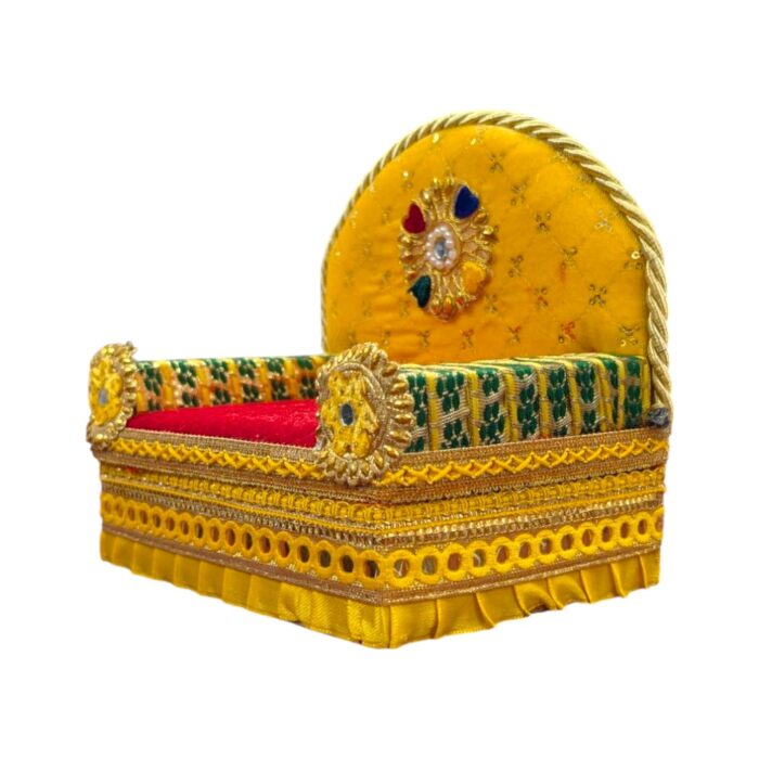 Sofa Singhasan - Yellow - Large with Box | Laddu Gopal Singhasan - Image 4