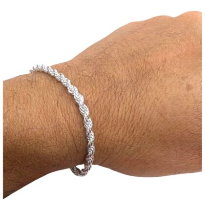 925 Sterling Silver Bracelet - Thick rope design