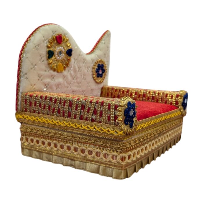 Sofa Singhasan - White - Large with Box | Laddu Gopal Singhasan - Image 5