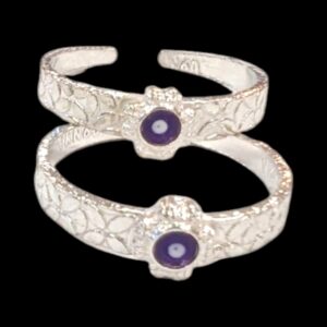 Close up of Pair of Pure Silver Toe Rings