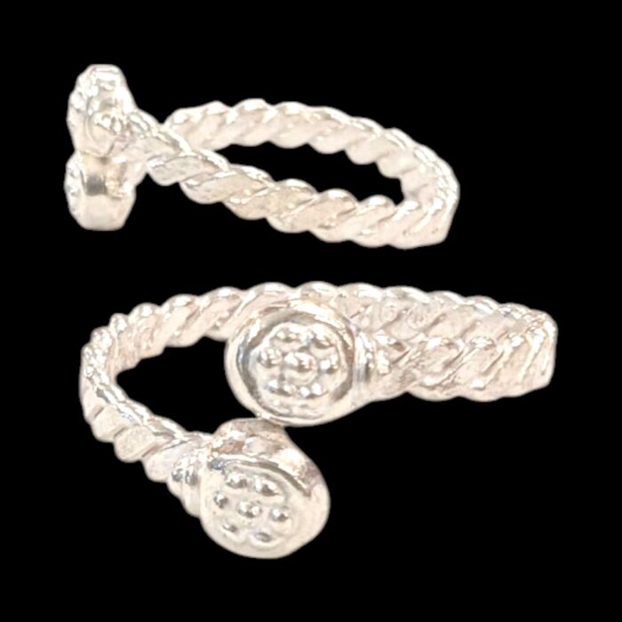 Pair of Pure Silver Toe Rings | Adjustable Toe rings - Image 3