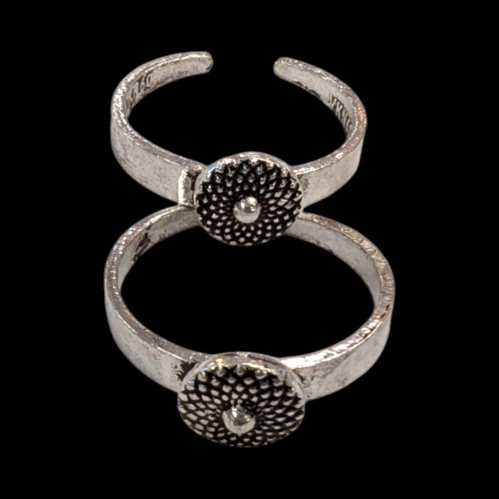Pair of Pure Silver Toe Rings | Adjustable Toe rings