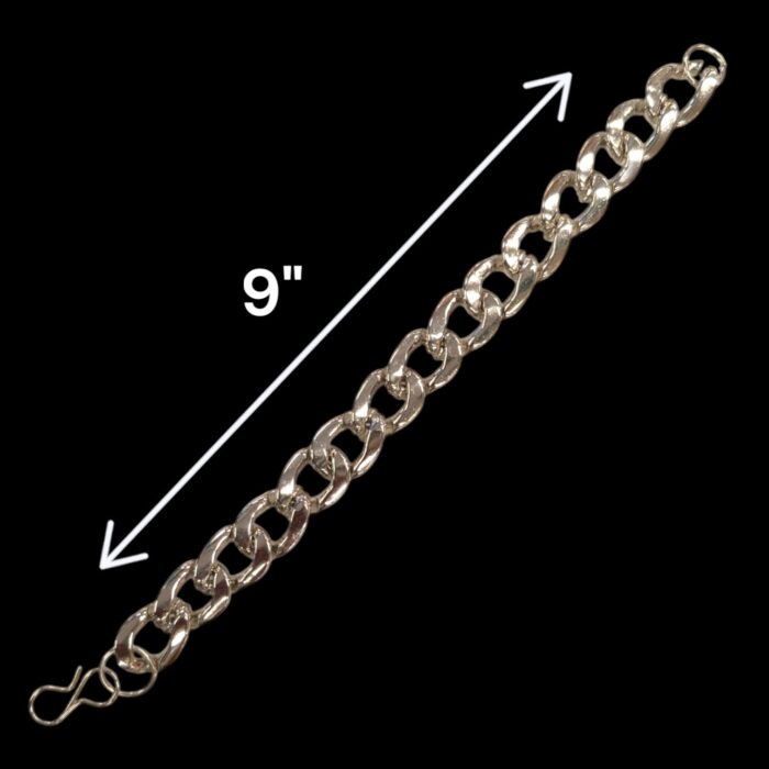 Dimensions of 15mm Link Chain Bracelet | Metal Rakhi for bhai | Bracelet for Men