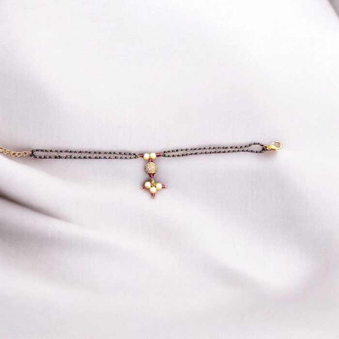 Stylish slim Mangalsutra Bracelet - Heart Pendants | Gift for her Stylish slim Mangalsutra Bracelet Style | Gift for her