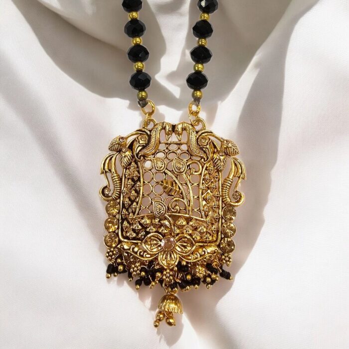 Golden Oxidized Necklace- Mayur | Ethnic Indian jewellery