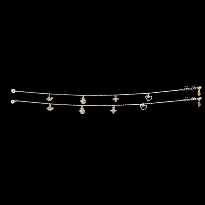 Pair of Pure Silver Anklet - 9 inch | Pure silver ankle bracelet - Image 5