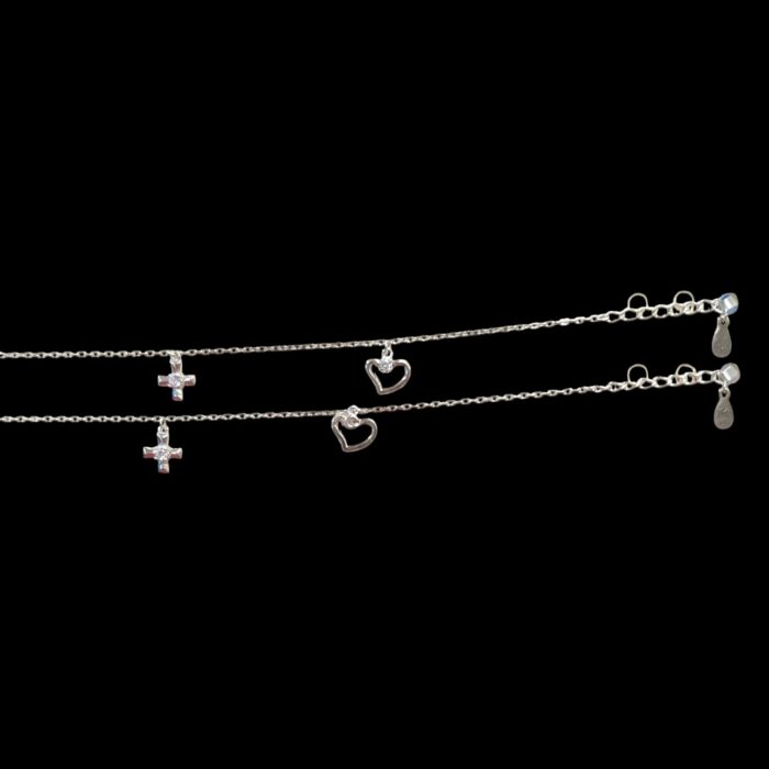 Pair of Pure Silver Anklet - 9 inch | Pure silver ankle bracelet - Image 4