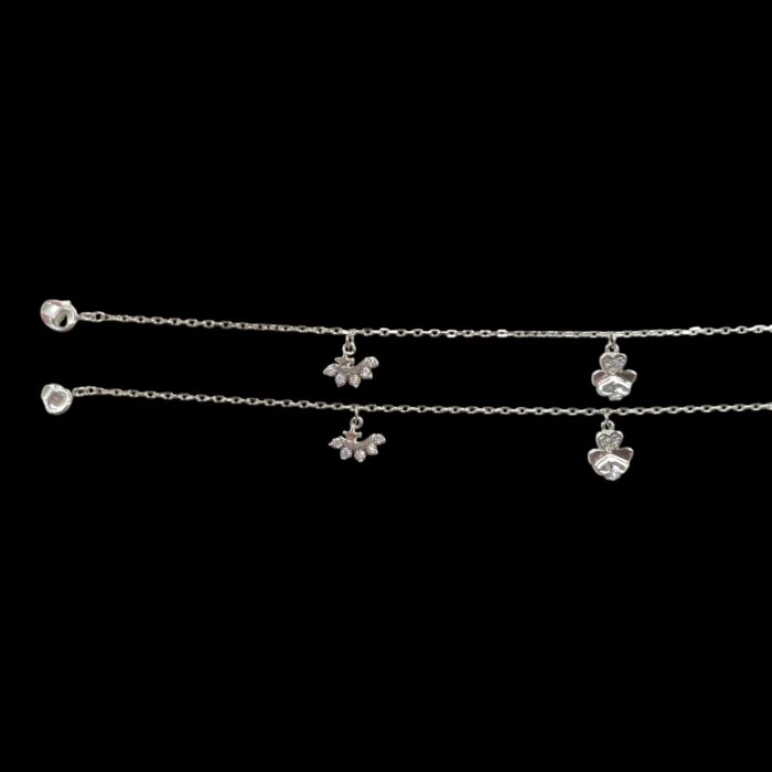 Pair of Pure Silver Anklet - 9 inch | Pure silver ankle bracelet - Image 3