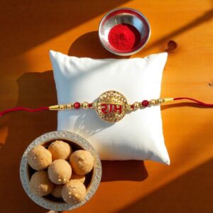 Ram Golden Oxidized Rakhi