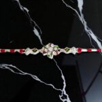 Stylish Cz stone silver plated Rakhi