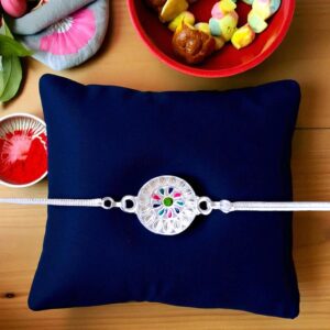 Best way to send Rakhi to Canada/US from India : Silver plated Rakhi