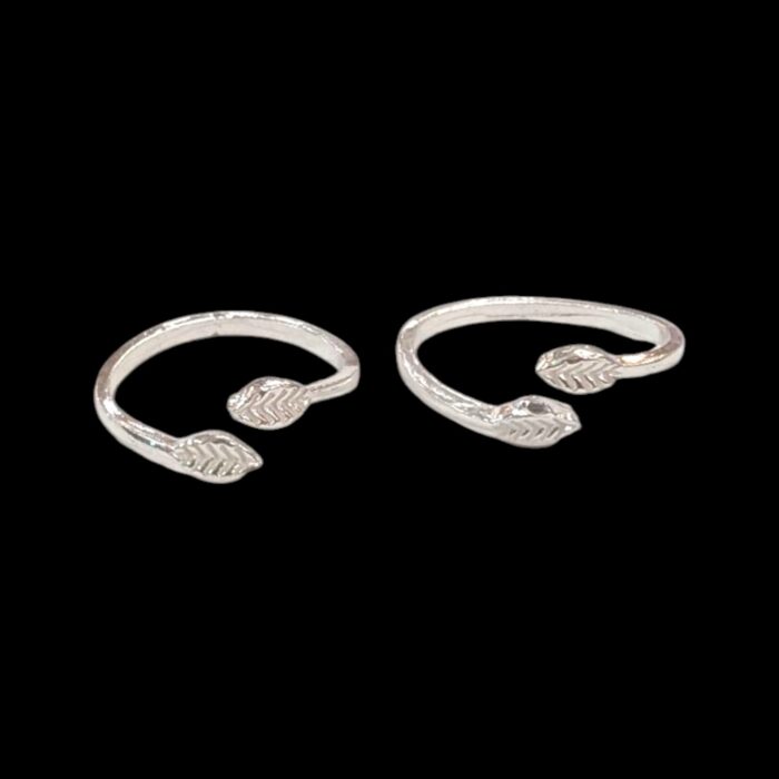 Pair of Pure Silver Toe Rings | Adjustable Toe rings
