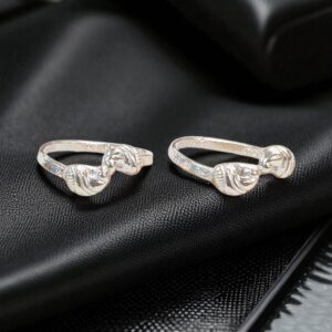 Pair of Pure Silver Toe Rings | Adjustable Toe rings