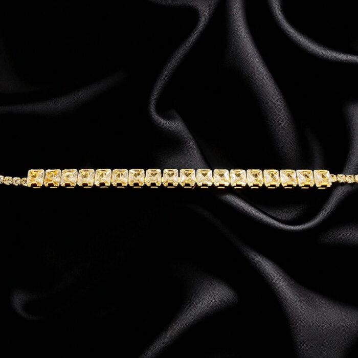 Stylish AD stone slim bracelet - Gold finish | Gift for her