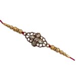 Stylish Golden Oxidized kundan rakhi