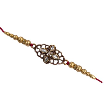 Stylish Golden Oxidized kundan rakhi