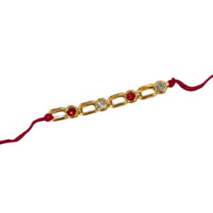 Gold Plated Rakhi with stones : Cheapest way to send Rakhi to Canada from India