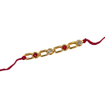 Gold Plated Rakhi with stones : Cheapest way to send Rakhi to Canada from India