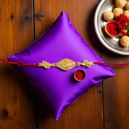Send Rakhi to Canada at lowest Price : Om Gold Plated Rakhi
