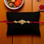 Stylish Kundan Rakhi Golden Oxidized