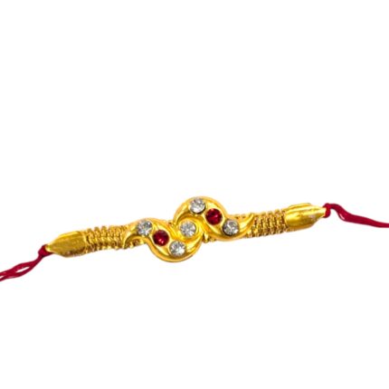 Gold Plated Rakhi with stones