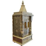 Wooden Golden Oxidized Temple with Doors - Image 4