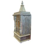 Wooden Golden Oxidized Temple with Doors - Image 3