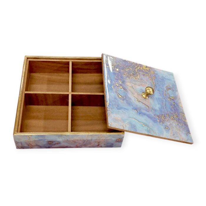 Functional 4 partition dry fruit box with stylish lid