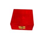Elegant red velvet box with silver plated bowl set