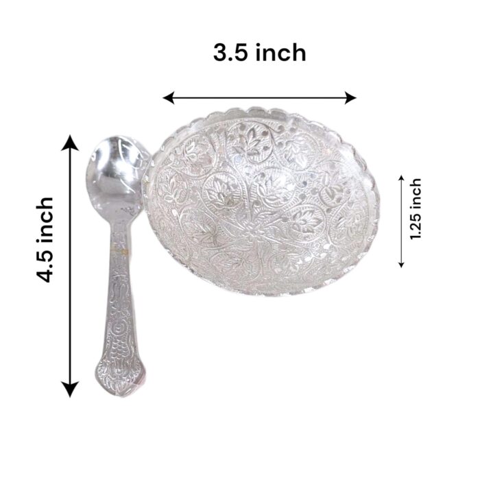 Dimensions of the bowl and spoon set