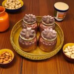4 Metal jars with tray gift set | Diwali Gift set