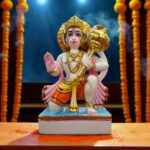 Hanuman idol 7.5 inch composite marble murti