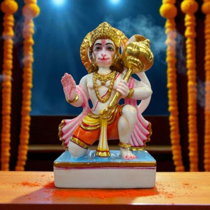 Hanuman idol 7.5 inch composite marble murti