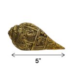 Brass Shankh with embossing - Small | Non blowing conch - Image 4