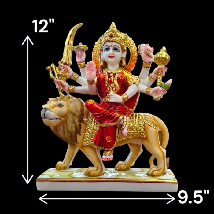 Sherawali Mata Idol - 12inch | Composite Marble - Image 2