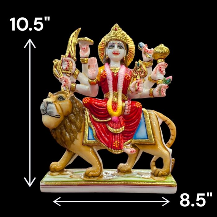 Sherawali Mata Idol - 10 inch | Composite Marble - Image 2