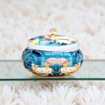 Pichwai Art Metal Container with Lid - Colorful Indian Traditional Design for Home Decor