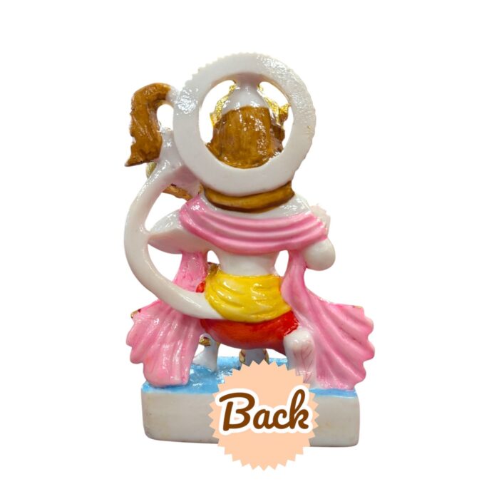 Back profile view of Hanuman statue - marble murti for home mandir