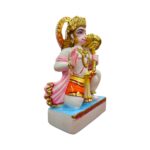 Side profile view of Hanuman Idol - marble murti for home mandir